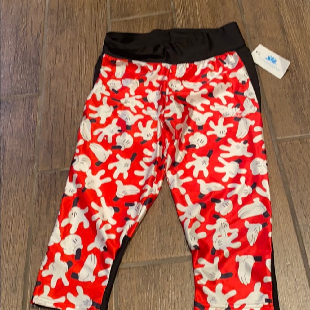 Lotus leggings with Mickey Mouse hand design